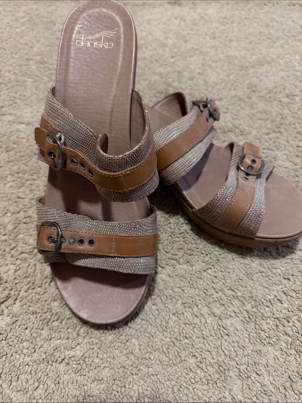 Dansko Jessie Sand Lizard double strap sandals